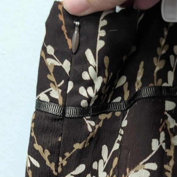 Tribal Brown And Tan Floral Midi Skirt Size 8 EUC - Picture 3 of 4